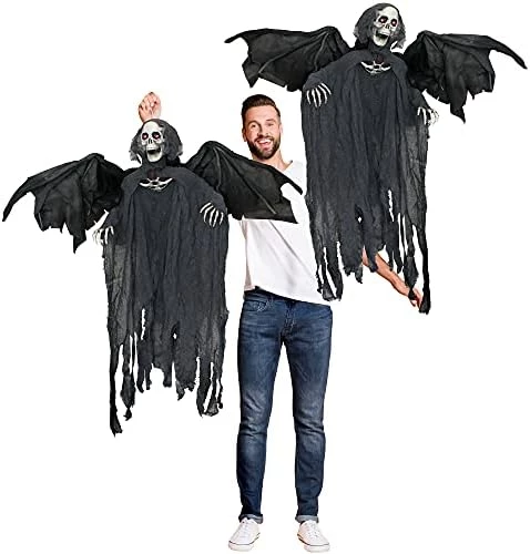 I LOVE FANCY DRESS Grim Reaper Halloween Prop Animated Decoration With Wings - Red Light Up Eyes & Sound Effects - Eerie Reaper With Motorised Wings And Head - Halloween Props - Pack Of 3 9 I LOVE FANCY DRESS Grim Reaper Halloween Prop Animated Decoration With Wings - Red Light Up Eyes & Sound Effects - Eerie Reaper With Motorised Wings And Head - Halloween Props - Pack Of 3 - Image 9