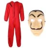Adults Unisex Bank Robber Fancy Dress Costume - Red Jump Suit With Hood Costume - T.V. Show Fancy Dress