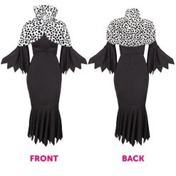 Adults Evil Dog Lady Dalmatian Print Fancy Dress Costume - Long Black Dress, Dalmatian Print Cape & Wig - Perfect For Halloween Or World Book Day Fancy Dress 11 Adults Evil Dog Lady Dalmatian Print Fancy Dress Costume - Long Black Dress, Dalmatian Print Cape & Wig - Perfect For Halloween Or World Book Day Fancy Dress -I Love Fancy Dress Ltd Shop 41LDFXV7tdL