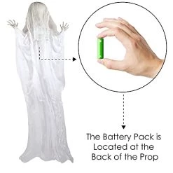 I LOVE FANCY DRESS Animatronic Hanging Shaking Bride 120cm 47" Halloween Decoration - Red Light Up Eyes & Sound Effects - Eerie Noises - Halloween Props - Pack Of 1 -I Love Fancy Dress Ltd Shop 41MdC1dNzoL