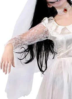 LADIES GHOST BRIDE FANCY DRESS COSTUME - HALLOWEEN CORPSE BRIDE COSTUME RAGGED WHITE WEDDING DRESS - PERFECT FOR HALLOWEEN OR HORROR THEMED PARTIES 12 LADIES GHOST BRIDE FANCY DRESS COSTUME - HALLOWEEN CORPSE BRIDE COSTUME RAGGED WHITE WEDDING DRESS - PERFECT FOR HALLOWEEN OR HORROR THEMED PARTIES -I Love Fancy Dress Ltd Shop 41NvwZUpA L