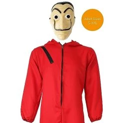 Adults Unisex Bank Robber Fancy Dress Costume - Red Jump Suit With Hood Costume - T.V. Show Fancy Dress 15 Adults Unisex Bank Robber Fancy Dress Costume - Red Jump Suit With Hood Costume - T.V. Show Fancy Dress -I Love Fancy Dress Ltd Shop 41OpKfYHTwL