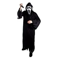 Adults Serial Killer - Screamer Halloween Fancy Dress Costume With Robe/Mask And Bloody Knife