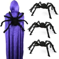 I LOVE FANCY DRESS Fake Spider Prop Halloween Decoration Large 60cm 24” - Pack Of 1 - Giant Black Spider - Pose-able Legs - Spooky Arachnid Halloween Props - Pack Of 6 -I Love Fancy Dress Ltd Shop 41PcN9QIRdL. AC