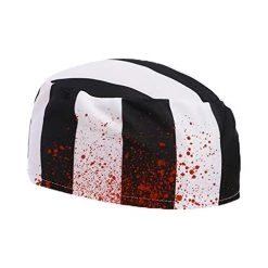 ADULTS ZOMBIE COSTUME - HALLOWEEN PRISONER FANCY DRESS OUTFIT - UNISEX BLACK & WHITE PRINTED TOP + TROUSERS, BLACK, WHITE AND GREY FACEPAINT & FAKE BLOOD -I Love Fancy Dress Ltd Shop 41Q5ewfaUWL