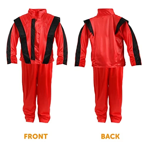 Childs King Of POP Costume Fancy Dress - Red Thriller Jacket + Trousers, Black Wig, Black Hat, Sunglasses & White Gloves - Superstar Outfit Jacko Popstar Halloween 5 Childs King Of POP Costume Fancy Dress - Red Thriller Jacket + Trousers, Black Wig, Black Hat, Sunglasses & White Gloves - Superstar Outfit Jacko Popstar Halloween - Image 5