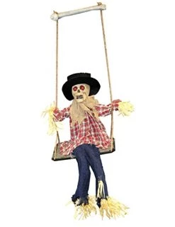 SCARY HALLOWEEN ANIMATRONIC SCARECROW DECORATION - NOISE ACTIVATED CREEPY SCARECROW WITH MOTORISED LEGS, SCARY SOUND EFFECTS AND GLOWING RED EYES - PERFECT DECORATION FOR HALLOWEEN EVENTS