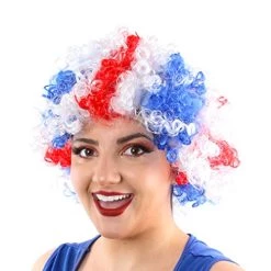 I LOVE FANCY DRESS Ladies Union Jack Afro Wig - Curly Union Jack Afro Wig - VE Day, Queen's Jubilee, British Events - Pack Of 6