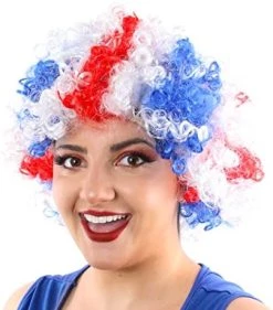 I LOVE FANCY DRESS Ladies Union Jack Afro Wig - Curly Union Jack Afro Wig - VE Day, Queen's Jubilee, British Events - Pack Of 6 -I Love Fancy Dress Ltd Shop 41UZGJtrjPL. AC 3