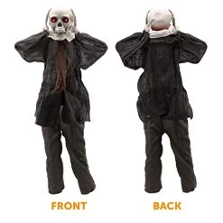 I LOVE FANCY DRESS LTD Animatronic Skeleton 110cm 43" Halloween Decoration - Red Light Up Eyes & Sound Effects - Removes Head - Halloween Props - Pack Of 1 -I Love Fancy Dress Ltd Shop 41W8XKpJuiL