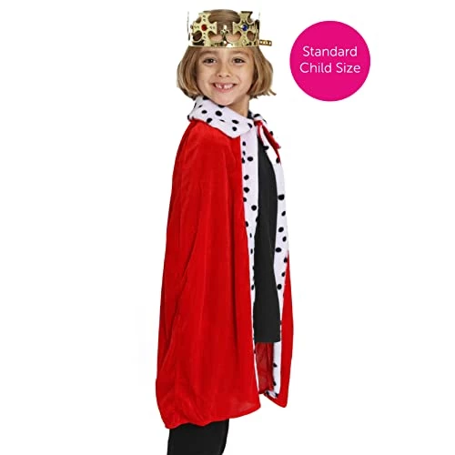 CHILDS KING COSTUME - KIDS RED VELOUR KING'S ROBE WITH WHITE TRIM - BOYS GIRLS CHRISTMAS NATIVITY KING PRINCE ROBE FANCY DRESS COSTUME (ONE SIZE FITS MOST) 7 CHILDS KING COSTUME - KIDS RED VELOUR KING'S ROBE WITH WHITE TRIM - BOYS GIRLS CHRISTMAS NATIVITY KING PRINCE ROBE FANCY DRESS COSTUME (ONE SIZE FITS MOST) - Image 7