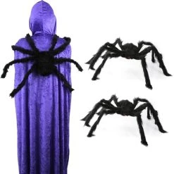 I LOVE FANCY DRESS Fake Spider Prop Halloween Decoration Large 60cm 24” - Pack Of 1 - Giant Black Spider - Pose-able Legs - Spooky Arachnid Halloween Props - Pack Of 6 -I Love Fancy Dress Ltd Shop 41Z4WnQchVL. AC