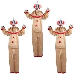 I LOVE FANCY DRESS LTD Animatronic Large Creepy Clown 160cm 63" Halloween Decoration - Red Light Up Eyes & Sound Effects - Moving Arms - Halloween Props - Pack Of 2 -I Love Fancy Dress Ltd Shop 41b0Qz uOFL. AC