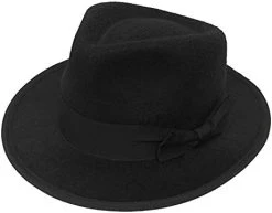 ADULTS BLACK GANGSTER HAT FANCY DRESS ACCESSORY. AL CAPONE GANGSTERS TRILBY BLACK GANGSTER FEDORA WITH BLACK BAND. PERFECT FOR GANGSTER FANCY DRESS COSTUME. BLACK HAT WITH BLACK BAND WITH BOW: 60 CM -I Love Fancy Dress Ltd Shop 41cRO8WdZRL. AC