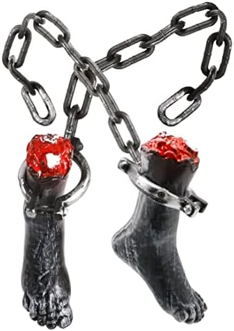 I LOVE FANCY DRESS Chained Severed Foot Halloween Prop Decoration - 74cm 29 Inch - Creepy - Halloween Props - Pack Of 3 9 I LOVE FANCY DRESS Chained Severed Foot Halloween Prop Decoration - 74cm 29 Inch - Creepy - Halloween Props - Pack Of 3 - Image 9