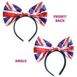 Union Jack Bow Headband - Union Jack Flag Bow Attached To Headband - King's Coronation VE Day British Events Street Party Fancy Dress Accessory -I Love Fancy Dress Ltd Shop 41fJVH2agL
