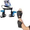 Gun Holster Belt & Studded Glove Accessory Set - Faux Leather Belt And Holsters, 2x Plastic Blue Guns, And Fingerless Gloves - Perfect For Movie Character Dress Up And Halloween Fancy Dress Parties