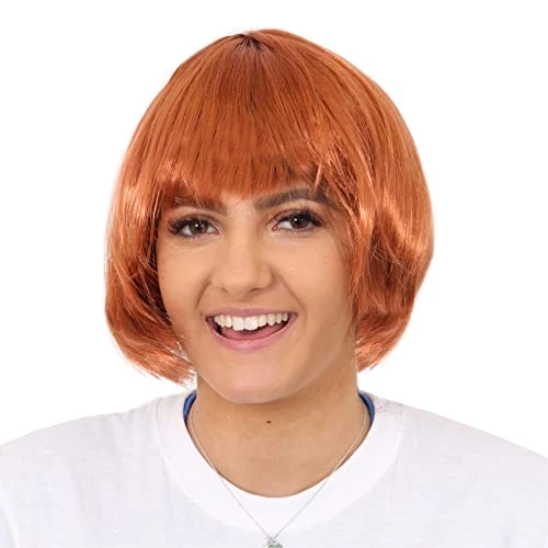 Adults Orange Thick Quality Bob Wig - 20s Style Short Wig - Perfect For World Book Day Halloween St Andrews Day And Other Fancy Dress Events Party Cosplay -I Love Fancy Dress Ltd Shop 41iDJmA70aL