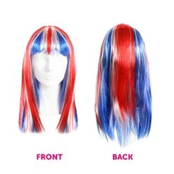 Childs Long Union Jack Wig - Pack Of 6 - Long Straight Union Jack Flag Wig - King's Coronation, VE Day, Queen's Jubilee, Street Party Fancy Dress Costume Accessory -I Love Fancy Dress Ltd Shop 41ikk N6TbL