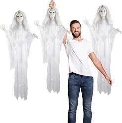 I LOVE FANCY DRESS Animatronic Hanging Shaking Bride 120cm 47" Halloween Decoration - Red Light Up Eyes & Sound Effects - Eerie Noises - Halloween Props - Pack Of 1 -I Love Fancy Dress Ltd Shop 41itwvjxbWL. AC