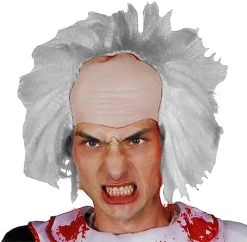 BALDING WIG FANCY DRESS ACCESSORY - GREY HAIR ON BALD CAP STYLE WIG - CLOWN WIG, MAD SCIENTIST WIG PERFECT FOR HALLOWEEN FANCY DRESS - GREY HAIR -I Love Fancy Dress Ltd Shop 41ivKpckOxL. AC