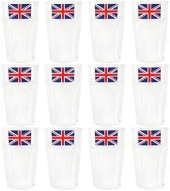 I LOVE FANCY DRESS Union Jack Tumblers - Pack Of 24 - Clear Plastic Tumbler Cups With Union Jack Flag Print - King's Coronation Jubilee Street Party Tableware -I Love Fancy Dress Ltd Shop 41jRhqIM7rL. AC