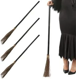 Witch Halloween Broomstick - 3-Piece Screwable Witch's Broomstick - Halloween Fancy Dress Costume Accessory - Pack Of 1 -I Love Fancy Dress Ltd Shop 41jSH3if1tL. AC