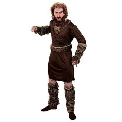 Mens Viking Medieval Costume - Large - Brown Viking Costume With Belt, Bootcovers & Armcovers - Perfect For Medievil Viking Dress Up And Other Fancy Dress Events