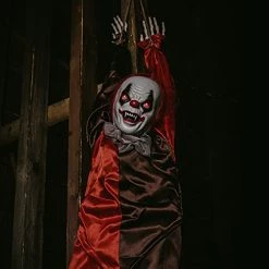 I LOVE FANCY DRESS Scary Clown Halloween Prop Animated Decoration - Red Light Up Eyes & Sound Effects - Noise Activated Hanging Clown Prop With Motorised Legs - Halloween Props - Pack Of 1 12 I LOVE FANCY DRESS Scary Clown Halloween Prop Animated Decoration - Red Light Up Eyes & Sound Effects - Noise Activated Hanging Clown Prop With Motorised Legs - Halloween Props - Pack Of 1 -I Love Fancy Dress Ltd Shop 41jjsrKJa1L
