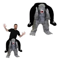 PICK ME UP Gorilla Novelty Costume Adults Fancy Dress - Plush Gorilla Ride On Animal Zoo Jungle Costume With Stuffed Legs And Adjustable Elasticated Waistband (One Size)