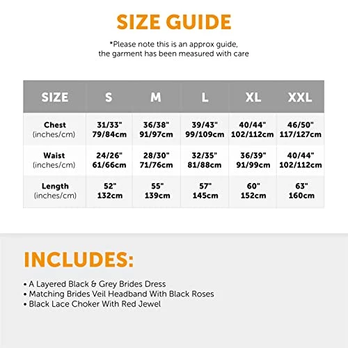 Ladies Ghost Bride Halloween Fancy Dress - Large - Black Corpse Bride Wedding Dress - Perfect For Halloween Or Any Fancy Dress Party 7 Ladies Ghost Bride Halloween Fancy Dress - Large - Black Corpse Bride Wedding Dress - Perfect For Halloween Or Any Fancy Dress Party - Image 7