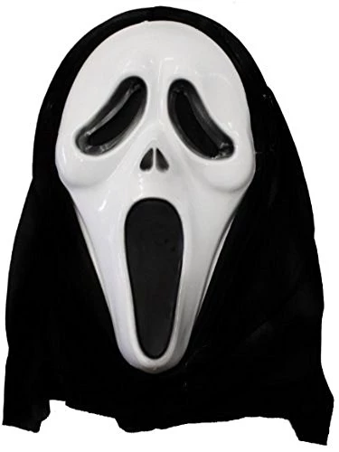 Adults Screamer Mask Halloween Costume Set - Scary Movie Fancy Dress - Black Robe + Fake Knife + Mask + Gloves 3 Adults Screamer Mask Halloween Costume Set - Scary Movie Fancy Dress - Black Robe + Fake Knife + Mask + Gloves - Image 3