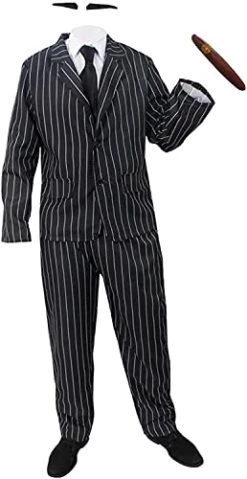 I LOVE FANCY DRESS LTD Adults Gothic Father Halloween Costume - Gothic Man Family Manor TV & Film Characters - Suit + Moustache + Cigar (Medium)