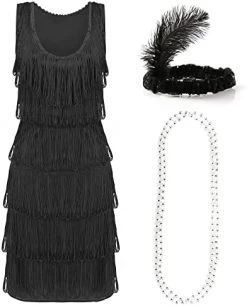 Deluxe Flapper Dress -Ladies Deluxe Flapper Costume With Matching Sequin Headband, And Silver Pearl Necklace - 1920's Party Dress 16 Deluxe Flapper Dress -Ladies Deluxe Flapper Costume With Matching Sequin Headband, And Silver Pearl Necklace - 1920's Party Dress -I Love Fancy Dress Ltd Shop 41n0 I xBSL. AC