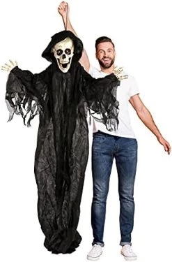 I LOVE FANCY DRESS Animatronic Grim Reaper 75cm 96" Halloween Decoration - Red Light Up Eyes & Sound Effects - Poseable Arms - Halloween Props - Pack Of 1 17 I LOVE FANCY DRESS Animatronic Grim Reaper 75cm 96" Halloween Decoration - Red Light Up Eyes & Sound Effects - Poseable Arms - Halloween Props - Pack Of 1 -I Love Fancy Dress Ltd Shop 41nYD1CXYRL. AC