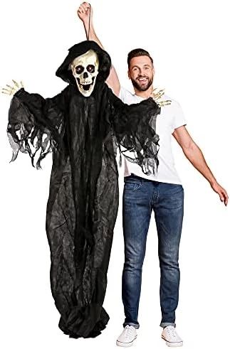 I LOVE FANCY DRESS Animatronic Grim Reaper 75cm 96" Halloween Decoration - Red Light Up Eyes & Sound Effects - Poseable Arms - Halloween Props - Pack Of 1 8 I LOVE FANCY DRESS Animatronic Grim Reaper 75cm 96" Halloween Decoration - Red Light Up Eyes & Sound Effects - Poseable Arms - Halloween Props - Pack Of 1 - Image 8