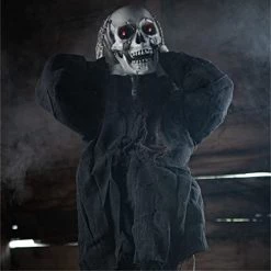 I LOVE FANCY DRESS LTD Animatronic Skeleton 110cm 43" Halloween Decoration - Red Light Up Eyes & Sound Effects - Removes Head - Halloween Props - Pack Of 1 -I Love Fancy Dress Ltd Shop 41ny1JWXKaL