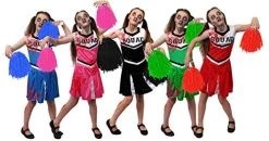 Girls Halloween Zombie Cheerleader Fancy Dress Costume & Accessories – Kids Green Cheer Outfit Including: Short Dress, 2x Green Pom Poms, Fake Blood & Face Paint - Size: Large -I Love Fancy Dress Ltd Shop 41ottFdWn9L