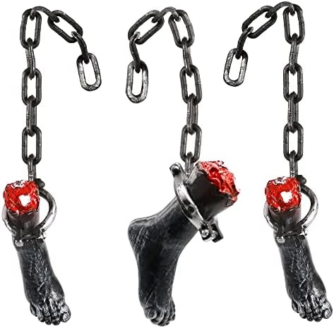 I LOVE FANCY DRESS Chained Severed Foot Halloween Prop Decoration - 74cm 29 Inch - Creepy - Halloween Props - Pack Of 3 10 I LOVE FANCY DRESS Chained Severed Foot Halloween Prop Decoration - 74cm 29 Inch - Creepy - Halloween Props - Pack Of 3 - Image 10