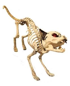 ILOVEFANCYDRESS SKELETON CAT WITH RED LIGHT UP EYES, EERIE CAT SOUND EFFECTS, AND NOISE ACTIVATION. SPOOKY HALLOWEEN DECORATIONS FOR KIDS AND PARTIES