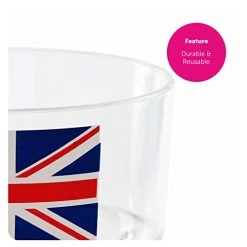 I LOVE FANCY DRESS Union Jack Tumblers - Pack Of 24 - Clear Plastic Tumbler Cups With Union Jack Flag Print - King's Coronation Jubilee Street Party Tableware -I Love Fancy Dress Ltd Shop 41qEmUyPseL