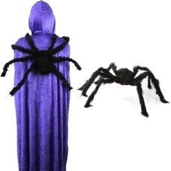 I LOVE FANCY DRESS Fake Spider Prop Halloween Decoration Large 60cm 24” - Pack Of 1 - Giant Black Spider - Pose-able Legs - Spooky Arachnid Halloween Props - Pack Of 6
