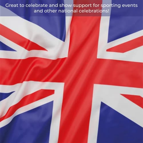 Union Jack Flag - 5ft X 3ft - Pack Of 2 - Large Great Britain Flag With Eyelets - King's Coronation, VE Day, Street Parties, Sporting Events Decoration 5 Union Jack Flag - 5ft X 3ft - Pack Of 2 - Large Great Britain Flag With Eyelets - King's Coronation, VE Day, Street Parties, Sporting Events Decoration - Image 5