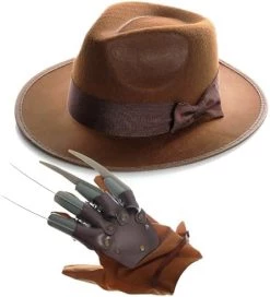 Adults Dream Killer Costume - Red & Green Striped Top, Brown Fedora Hat And Brown Claw Hand - Adults Halloween TV Film Fancy Dress Costume -I Love Fancy Dress Ltd Shop 41s5ajUZfLL. AC