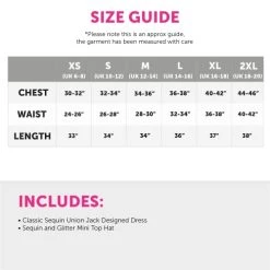 Ladies Sequin Union Jack Dress And Fascinator Hat – Medium - Red, White And Blue Union Jack Flag Sequin Dress, Union Jack Fascinator Hat – 90s Music Icons, Brit Pop, VE Day, Jubilee Fancy Dress -I Love Fancy Dress Ltd Shop 41saGUyCLtL