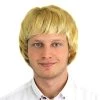 MALE WIG FANCY DRESS ACCESSORY BOYBAND SYNTHETIC SHORT HAIR BOY BAND ADULT MENS 90S POP (BLONDE)