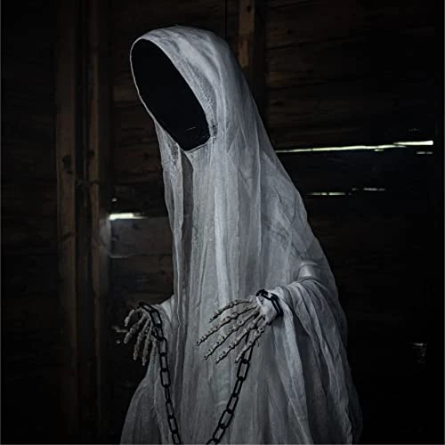 Faceless Spectre Halloween Prop 68"/173cm Animated Decoration Large - Red Light Up Eyes & Sound Effects - Wailing Ghost Prop With Motorised Arms - Halloween Props 5 Faceless Spectre Halloween Prop 68"/173cm Animated Decoration Large - Red Light Up Eyes & Sound Effects - Wailing Ghost Prop With Motorised Arms - Halloween Props - Image 5