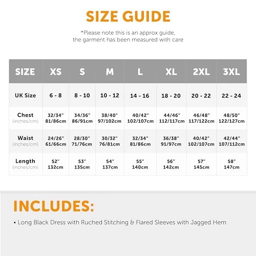 Ladies Gothic Halloween Dress - Perfect For Halloween Or Fancy Dress Events - UK 18/20 / X-Large 6 Ladies Gothic Halloween Dress - Perfect For Halloween Or Fancy Dress Events - UK 18/20 / X-Large - Image 6