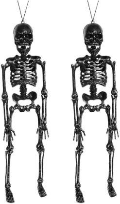 Silver Hanging Skeleton - Pack Of 1-46cm (18") From Head To Toe - Silver Skeleton With An Easy Hanging Design - Perfect Halloween Decoration For Parties And Trick Or Treating -I Love Fancy Dress Ltd Shop 41vJjoUKMiL. AC