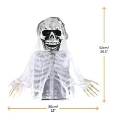 Scary Groundbreaking Skeleton Bride Halloween Prop With Flashing Colour-Changing Eyes - Perfect Decoration & Fancy Dress Party Prop Graveyard Tombstone - Pack Of 1 -I Love Fancy Dress Ltd Shop 41ws7CbIeBL
